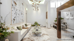 建建轮廓被镀仿佛宣纸上晕染的淡墨